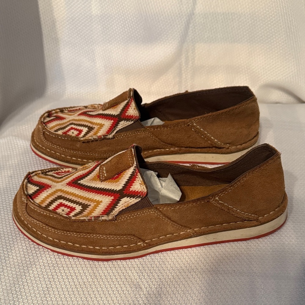 Ariat Cruiser Womens Brown Suede Geometric Southwestern Slip On Loafers 10027384 - Picture 4 of 6
